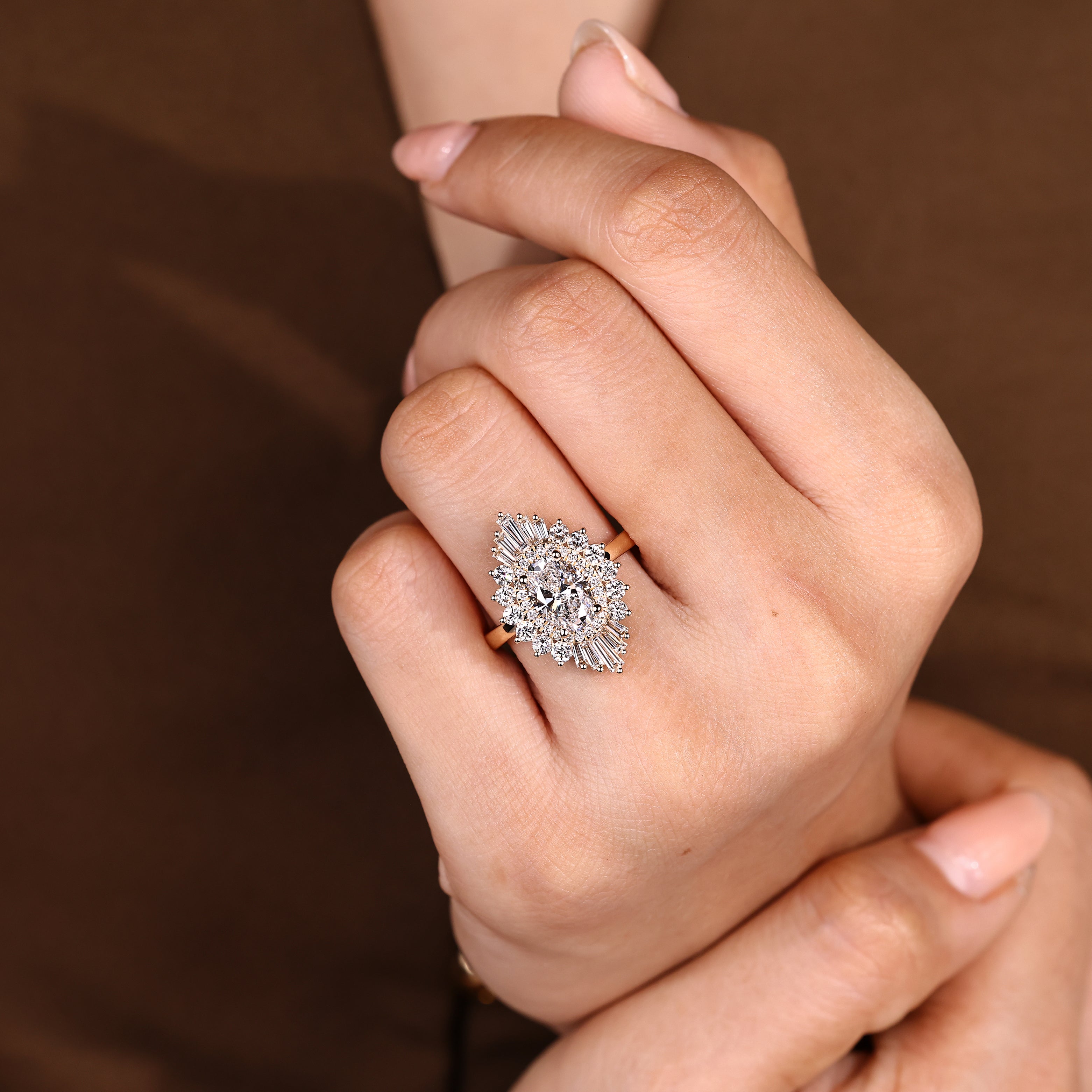 Cushion Hidden Halo Lab Grown Diamond Engagement Ring